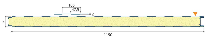 Panneau sandwich de bardage épaisseur 40 mm